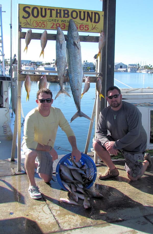 Kingfish and Yellowtail snapper caught while fishing with Key West charter fishing boat Southbound