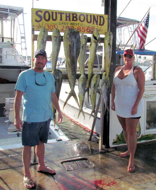 Good catch of Dolpin caught in Key West fishing on Key West charter fishing boat Southbound