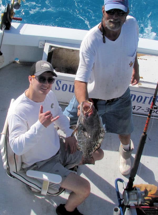 Black Grouper caught and released in Key West fishing on charter boat Southboun