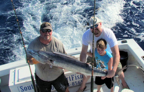 41 lb Wahoo Caught in Key West Fishing on charter boat Southbound