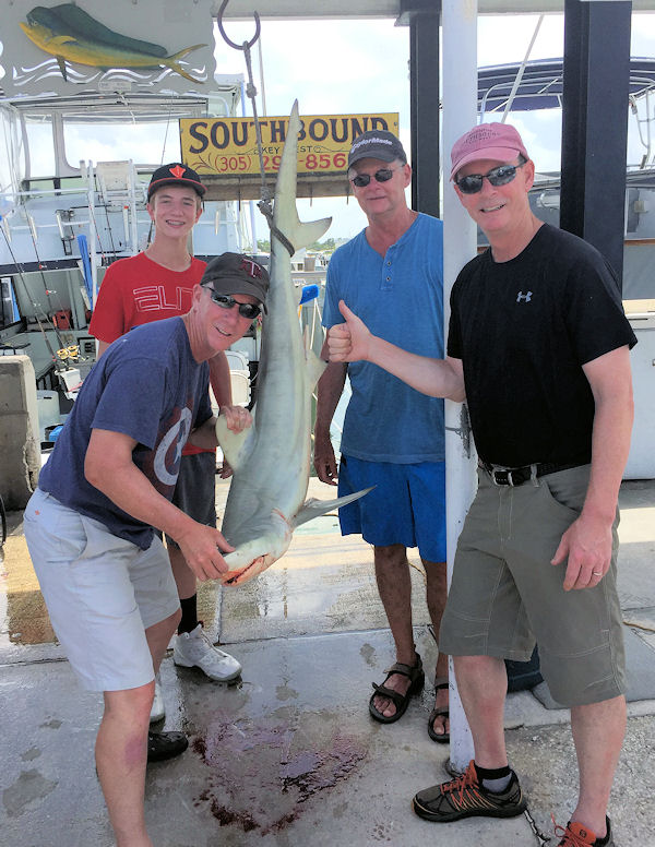 Black Tip Shark caugth in Key West fishing on charter Boat Southbound