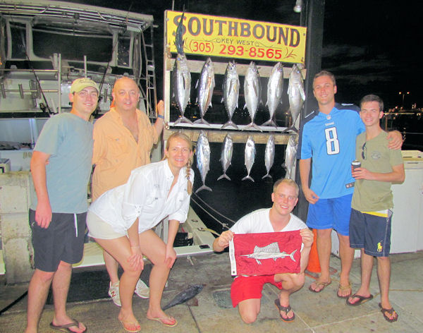 Black Fin Tuna caught and Released in Key West fishing on charter boat Southbound