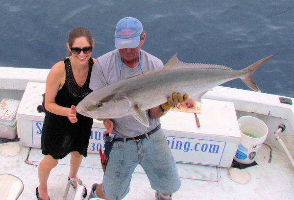 Amberjack caught and released in Key West fishing on charter boat Southboun