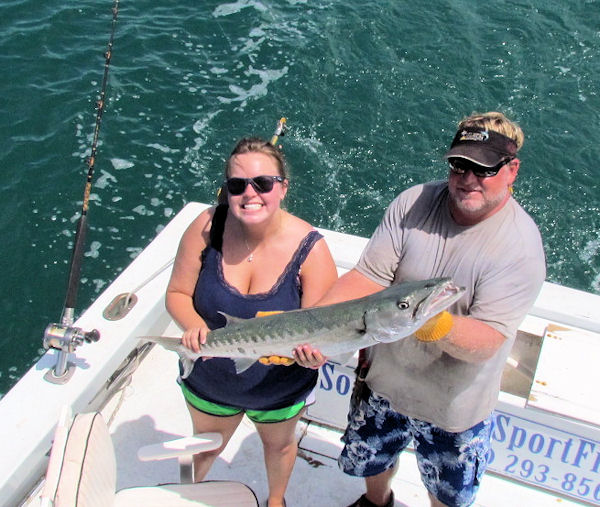 Barracuda caught and released in Key West fishing on charter boat Soutbound
