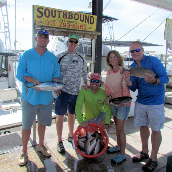 Snappers and a Tuna caught in Key West fishing on charter boat Southbound
