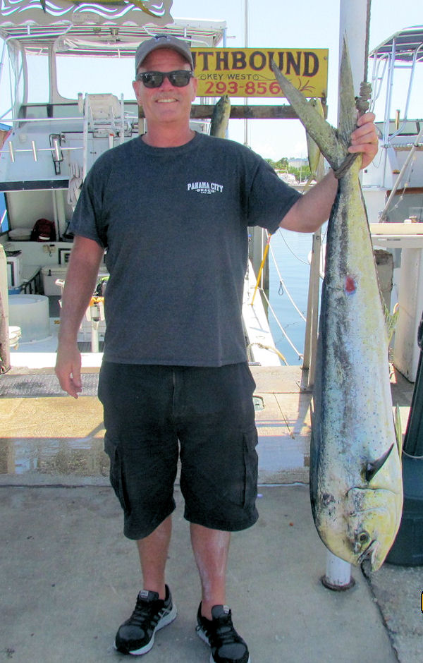 22 lb Dolphin caught in Key West fishing on charter boat Southbound
