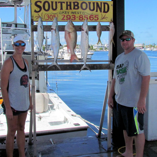Mackerel, and snappers caught in Key West fishing on charter boat Southbound