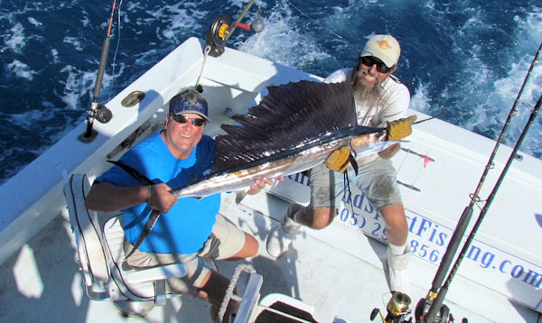 Sailfish caught and released in Key West fishing on charter boat Southbound, Key West