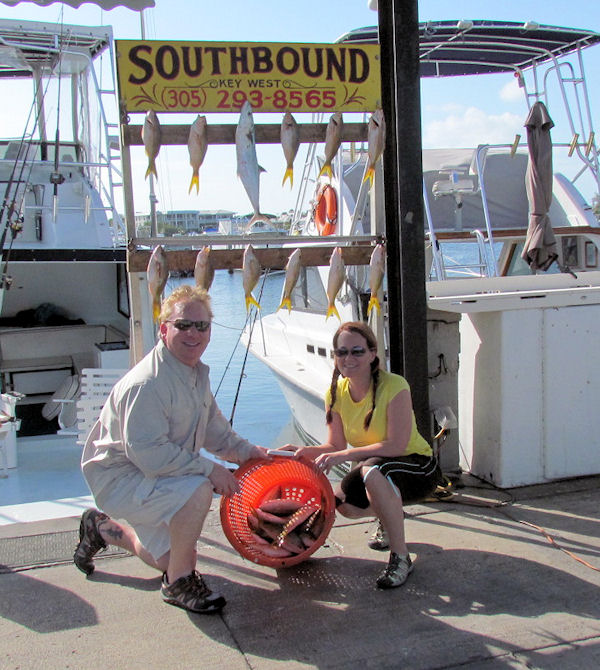 Yellow tail snapper  caught fishing Key West on charter boat Southbound from Charter Boat Row Key West