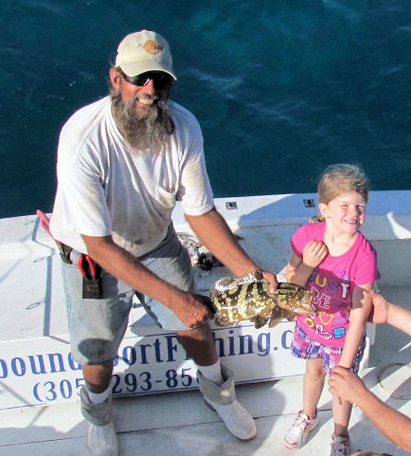 Nassau Grouper caught and released in Key West fishing on charter boat Southbound, Key West