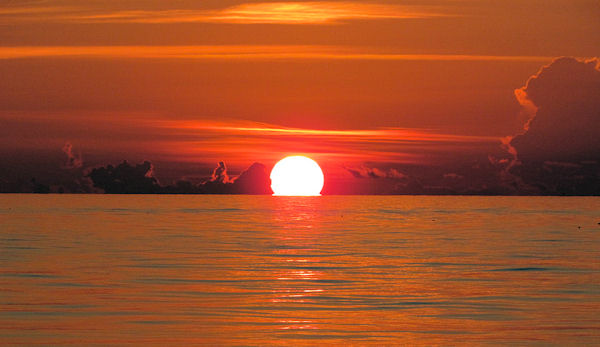 Amazing sunrise in Key West on charter boat Southbound