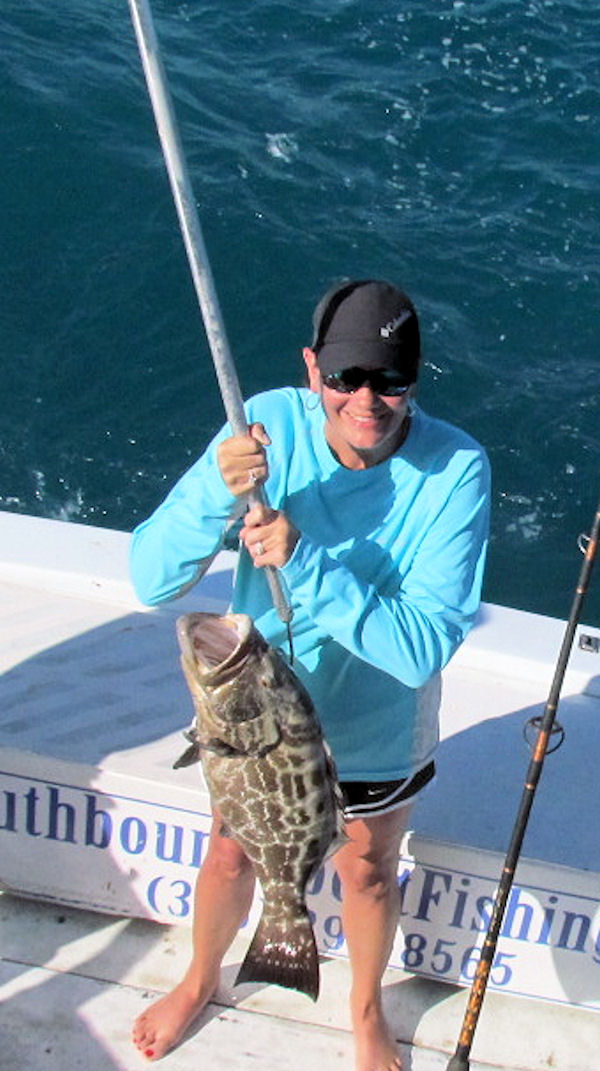 15 lb Black Grouper caught  in Key West fishing on charter boat Southbound