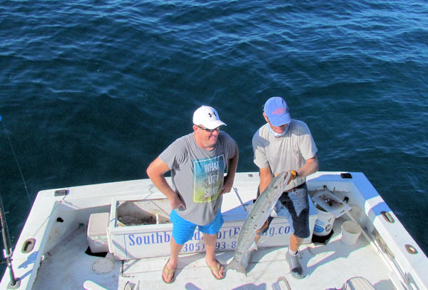 Big Barracuda caught and released in Key West fishing on charter boat Southboud