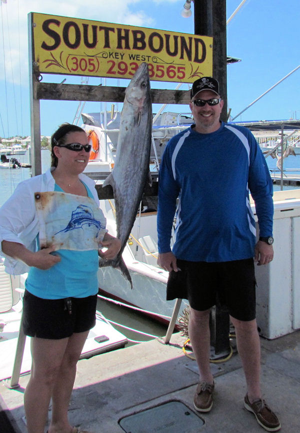 Big Kingfish caught in Key West fishing on Charter Boat Southbound