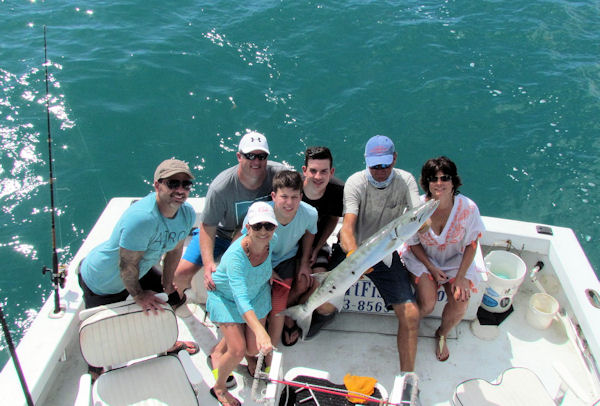 Big Barracuda caught and released in Key West fishing on charter boat Southboud