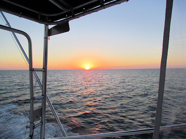Great Sunset on the way home from fishing Key West on charter boat Southbound from Charter Boat Row Key West