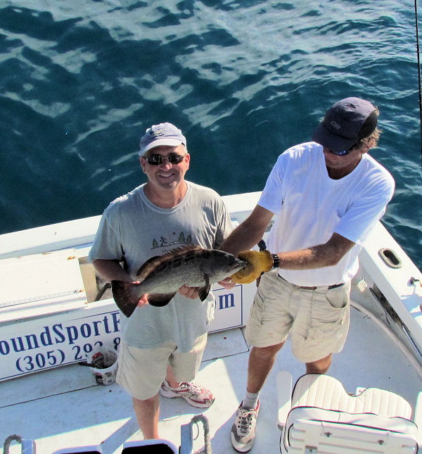 Black Grouperr caught and released fishing Key West on charter boat Southbound from Charter Boat Row Key West