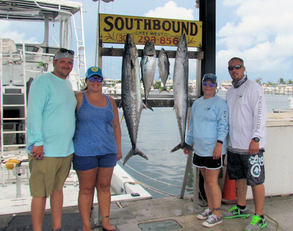 Wahoo, Kingfish, Bonito and Black Fin Tuna caught in Key West fishing on Charter Boat Southbound