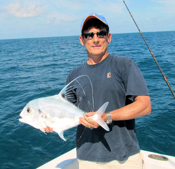 African Pompano caught and released in Key West fishing on charter boat Southbound