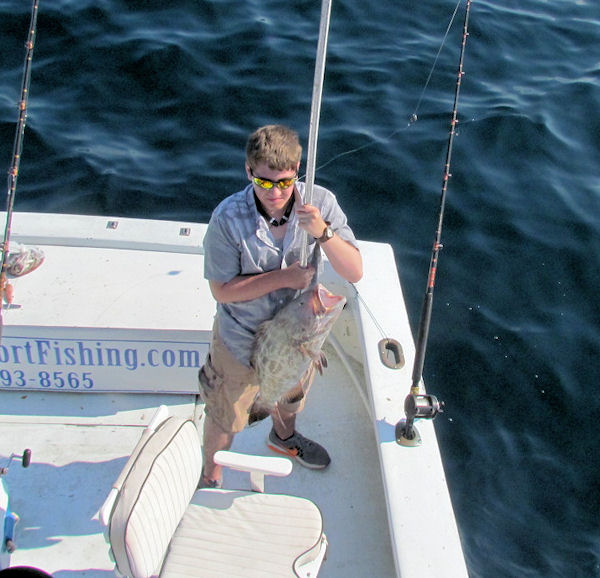 14 lb Black Grouper  caught in Key West fishing on charter boat Southbound