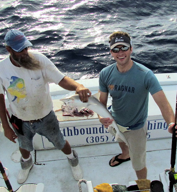 Small Shark caught and released in Key West fishing on charter boat Southbound
