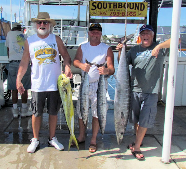 Wahoo and a dolphin caught in Key West fishing on charter boat Southbound, Key West