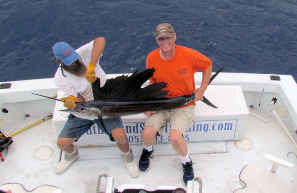 Sailfish Caught and released in Key West fishing on charter boat Southbound