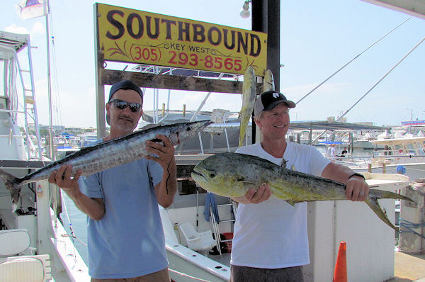 Dolphin and a Wahoo caught in Key West fishing on charter boat Southbound