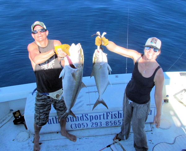 Amberjacks Caught and released in Key West fishing on charter boat Southboun