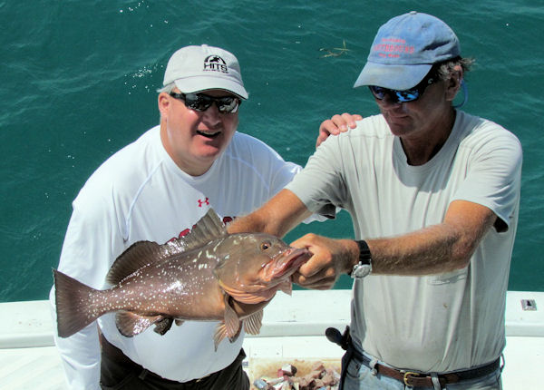 Red Grouper caught and released in Key West fishing on charter boat Southbound