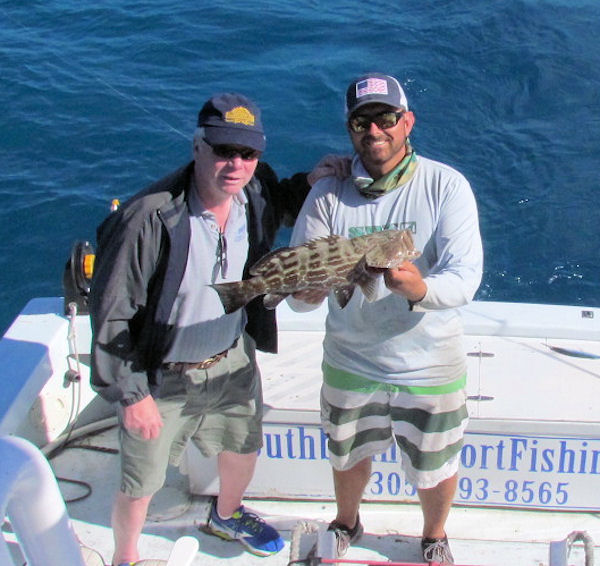 Black Grouper caught and released in Key West fishing on charter boat Southbouond