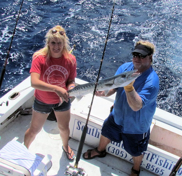 Barracuda caught and released in key west fishing on charter boat southbound