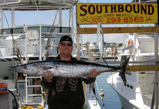 Wahoo caught deep sea fishing Key West, Florida on Key West Charter Boat Southbound from Charter Boat Row