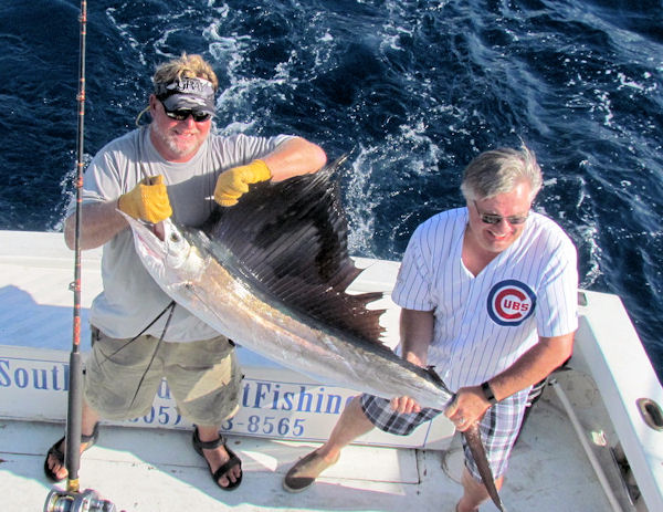 Sailfish caught and released in Key West fishing on Charte boat Southbound