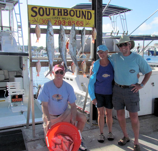 Kingfish and some small snapper caught fishing Key West on Charter boat Southbound
