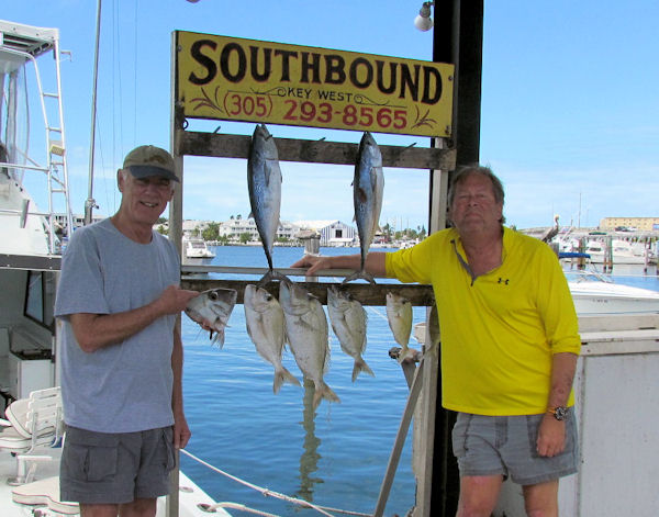 Bonitos and some big porgys caugth ine Key West fishing on charter boat Southbound