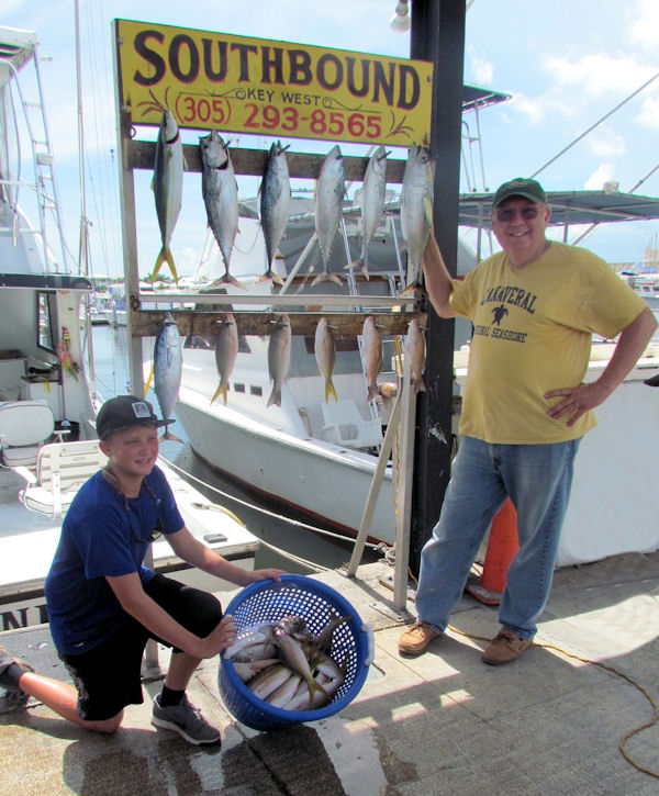 Bonitos, tuna and some Delicious snappers caugth in Key West fishing on charter Boat Southbound