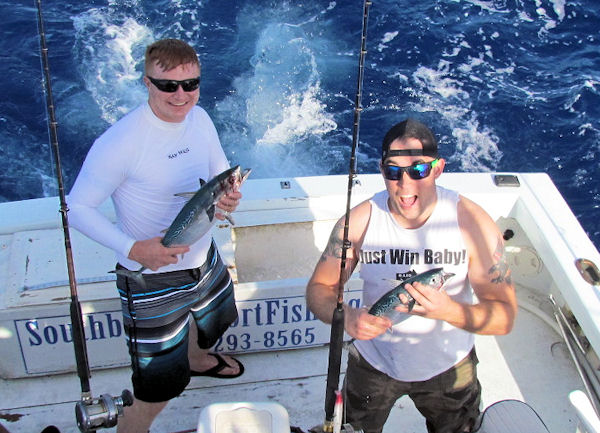 Bonitos caught in Key West fishing on Key West charter fishing boat Southbound