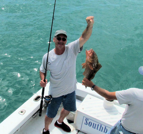 Red Grouper caught and released in Key West fishing on charter boat Southbound