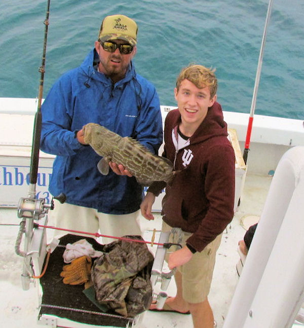 23 inch Black Grouper caught and released in Key West fishing on charter Boat Southbound