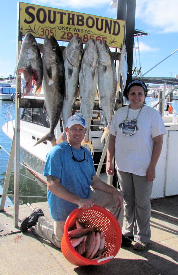 Amberjack and Yellow Tail Snapper caught in Key West fishing on charter boat Southbound