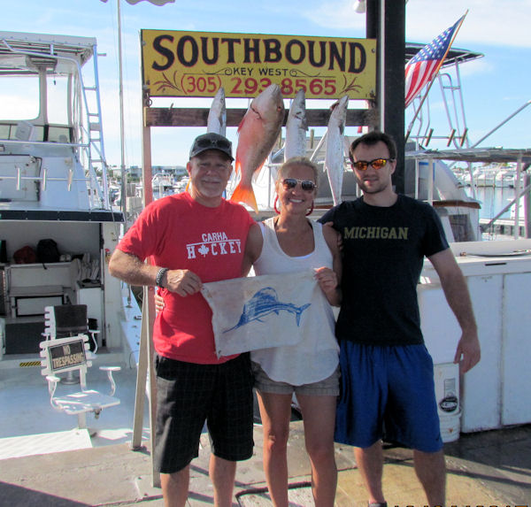 Sailfish, Mutton Snapper and mackerel caught in Key West fishing on Key West charter boat Southbound