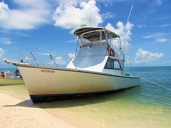 Southbound beached on Boca Grande on a day in Key West not fishing