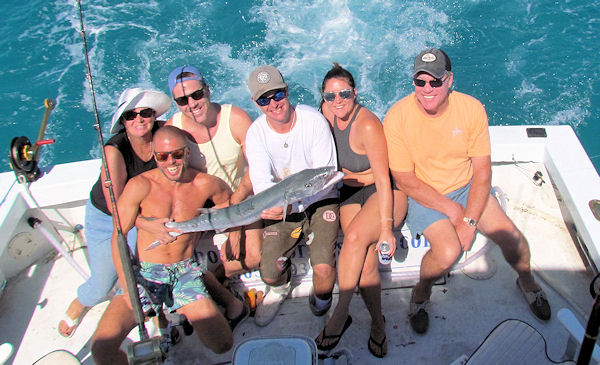 Big barracuda caugth in Key West fishing on charter boat Southbound means family fun
