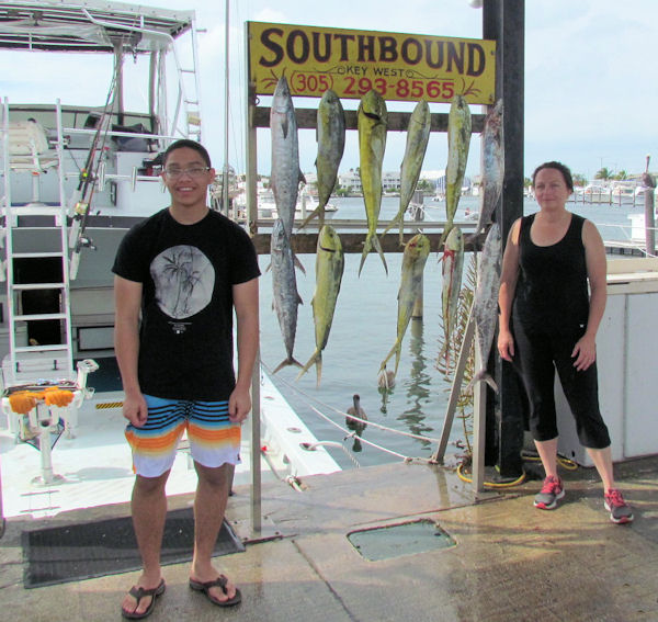 Dolphin and Kingfish caught in Key West fishing on charter boat Southbound
