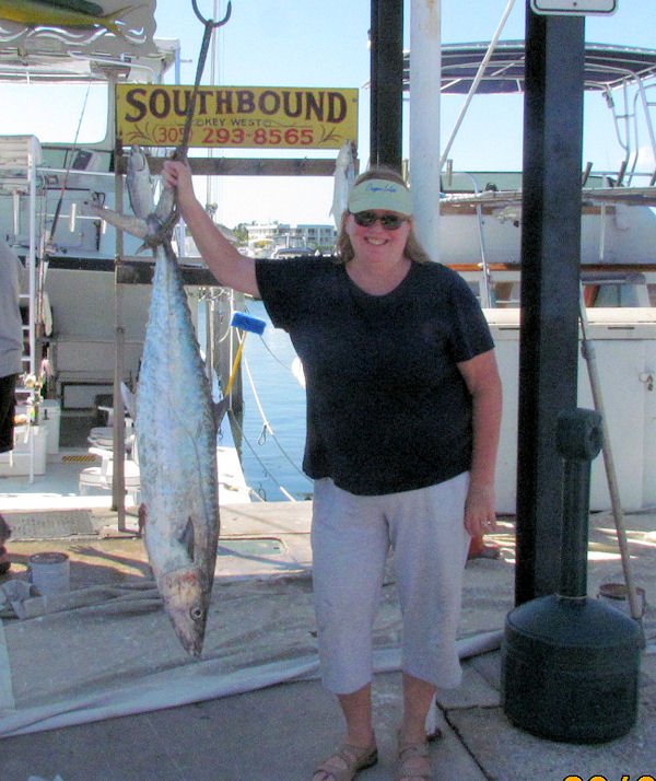 37 lb Kingfish caught in Key West fishing on charter boat Southbound