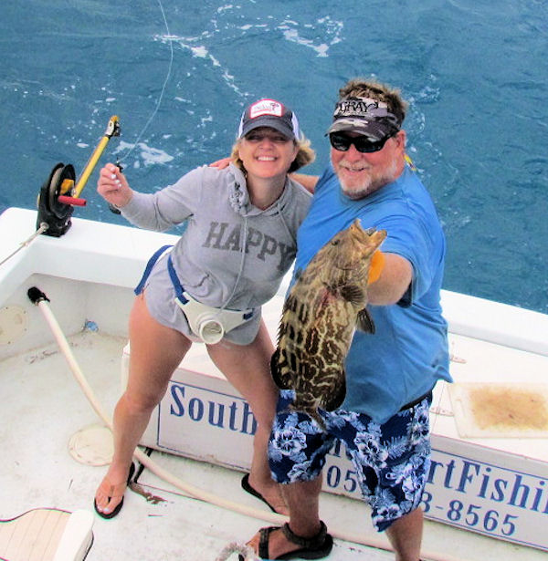 Black Grouper caught and released in Key West fishing on charter boat Soutbound