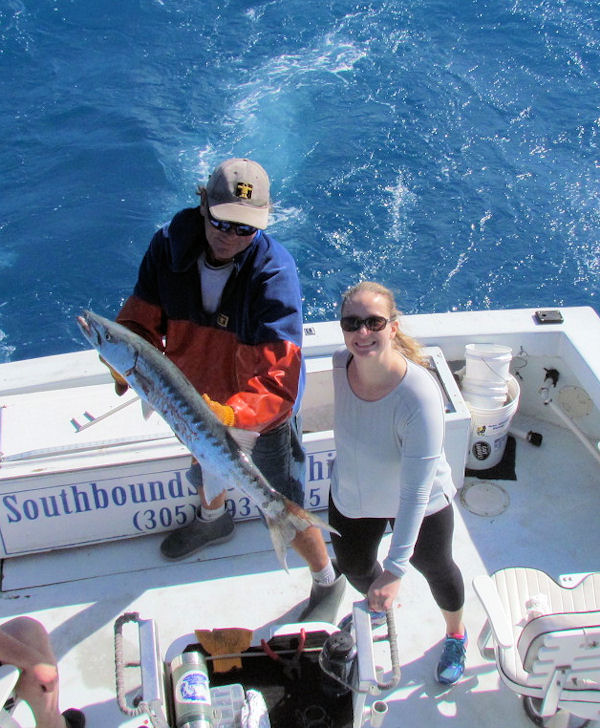 Big Barracuda Caught  and Released in Key West Fishing on Charter Boat Southbound