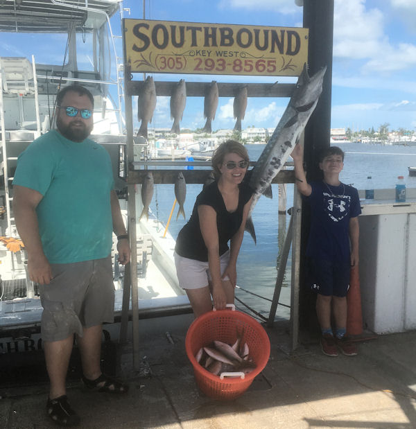 Big Barracuda and Delicious snappers caugth in Key West fishing on charter Boat Southbound