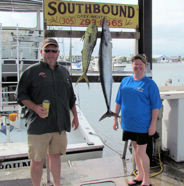 Dolphin and Wahoo caught in Key West fishing on charter boat Southbound
